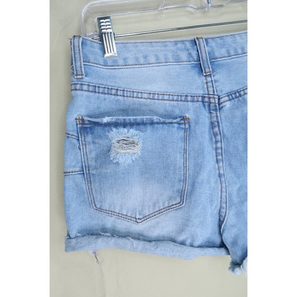 Gogo Jeans Denim Shorts Light Wash Distressed Shortie Bootie Women's Size 9/29 - Picture 5 of 8